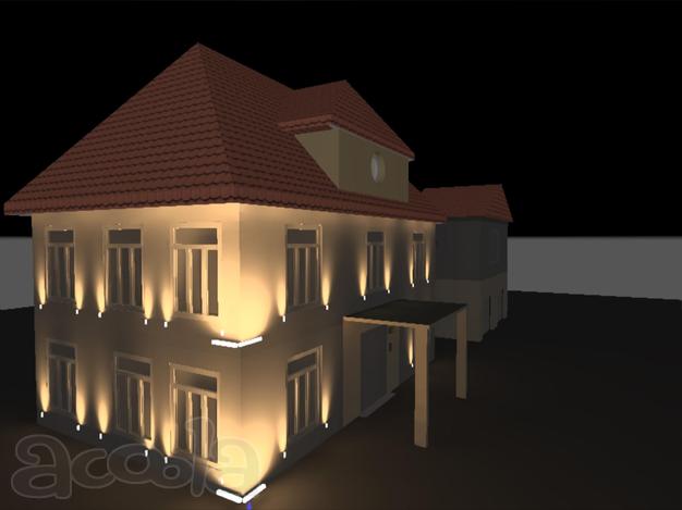 Проект подсветки двухэтажного дома.