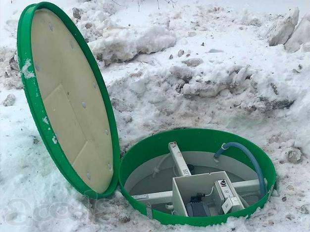 Монтаж автономной канализации Тополь зимой